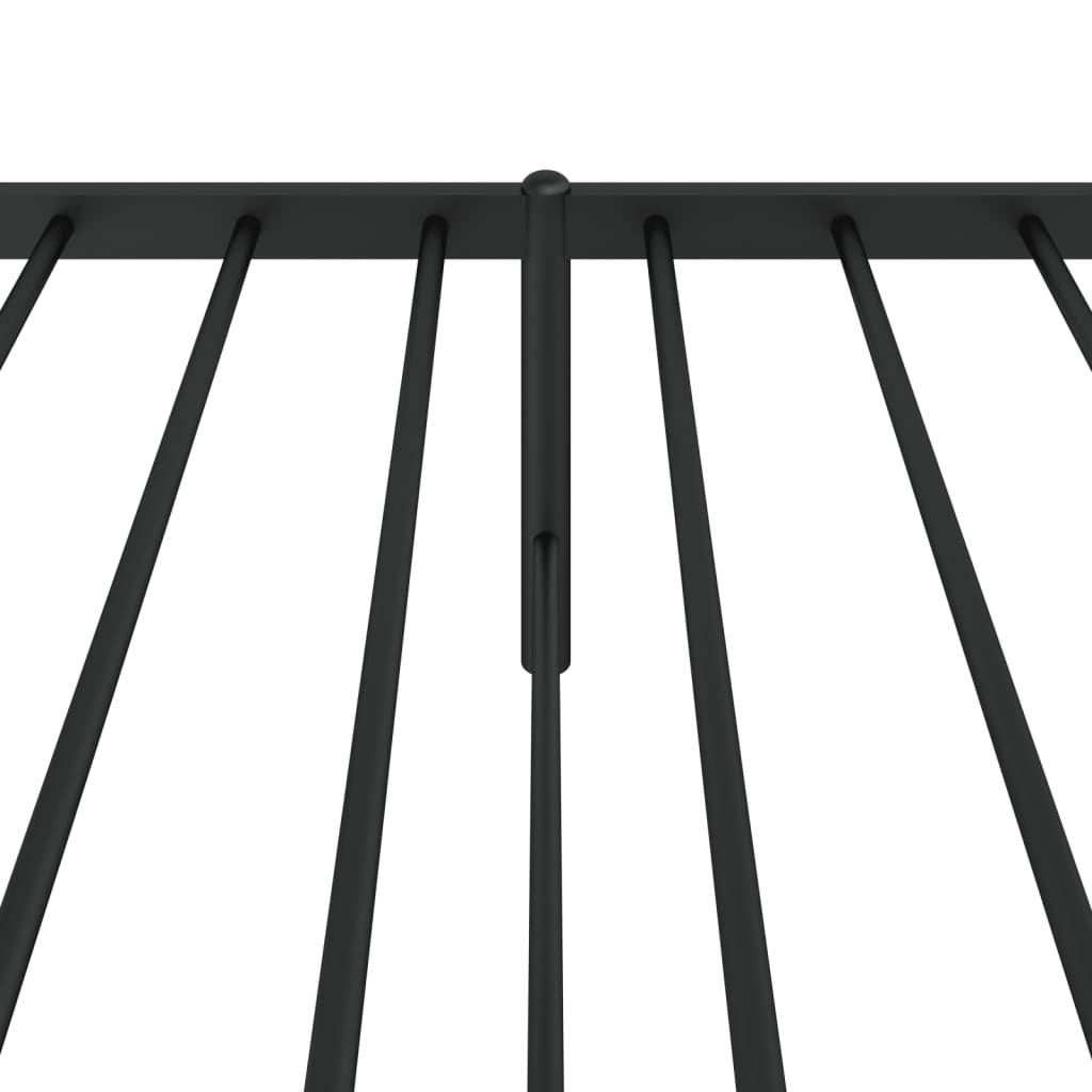 Metalni okvir za krevet s uzglavljem crni 107x203 cm