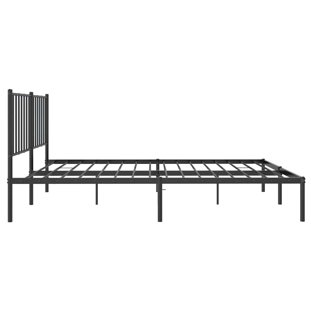 Metalni okvir za krevet s uzglavljem crni 120x190 cm