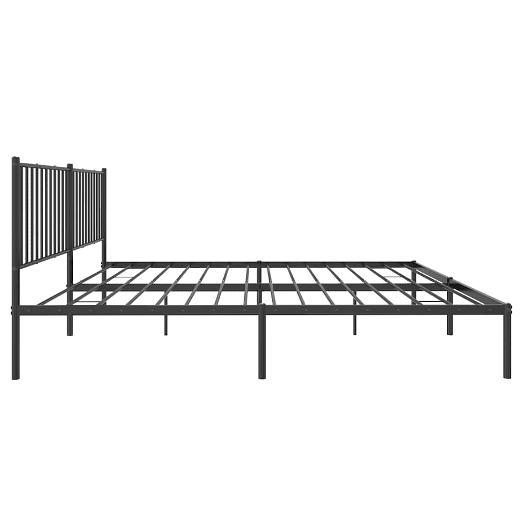 Metalni okvir za krevet s uzglavljem crni 183x213 cm