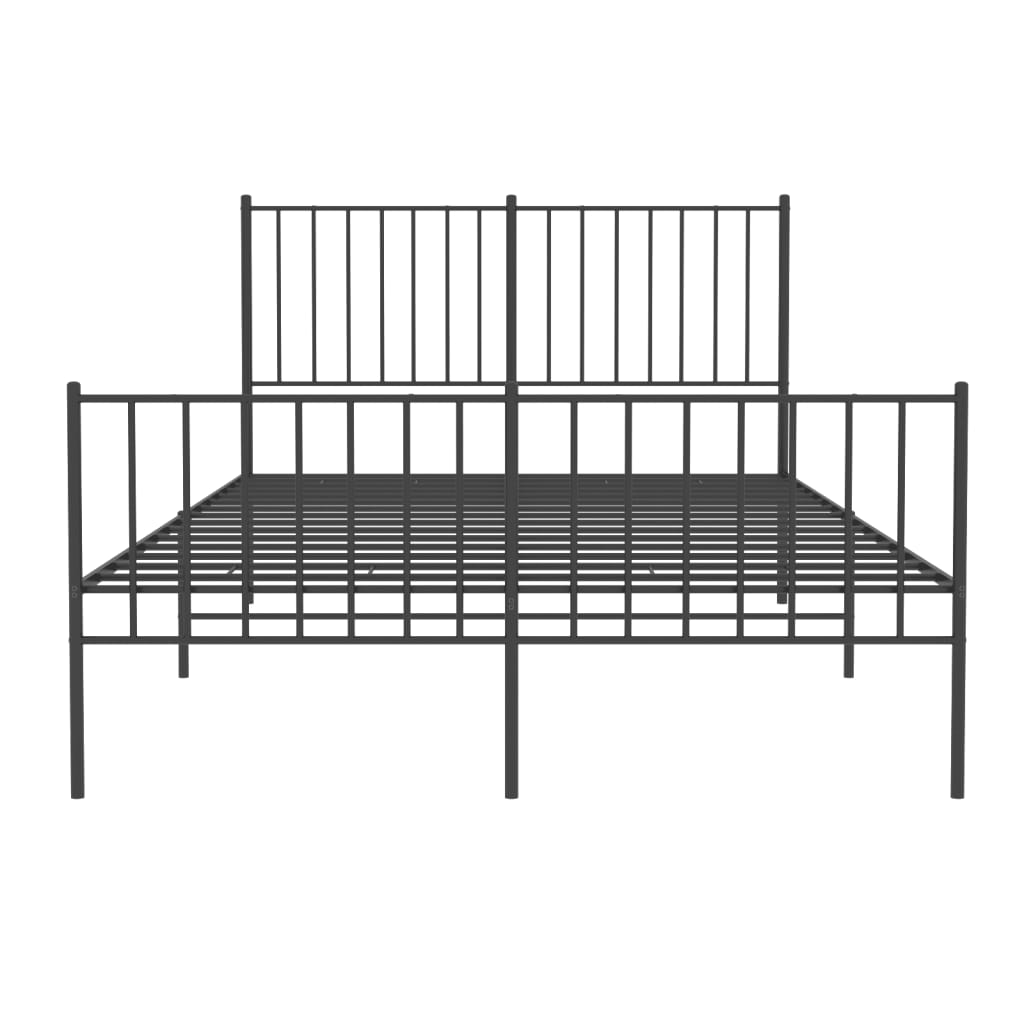 Metalni okvir kreveta uzglavlje i podnožje crni 120x190 cm