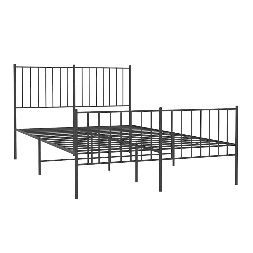 Metalni okvir kreveta uzglavlje i podnožje crni 120x200 cm