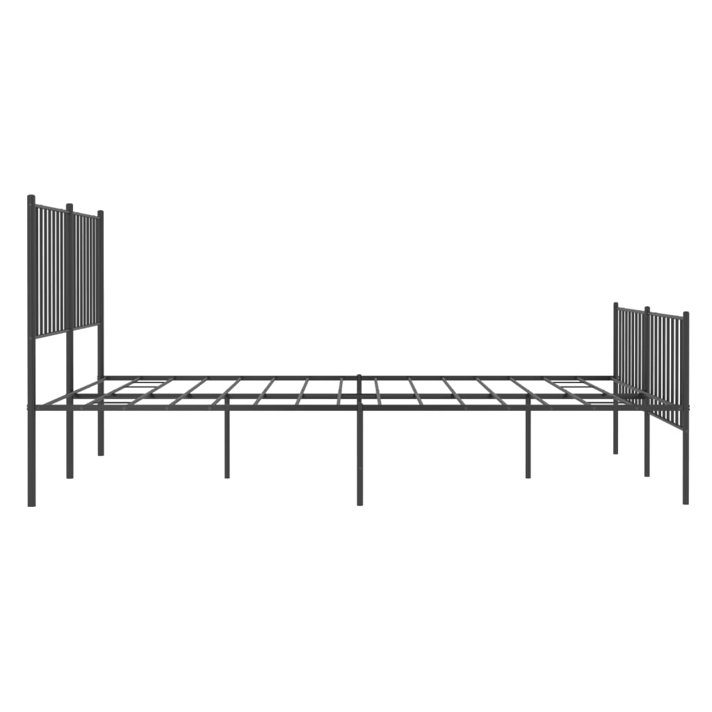 Metalni okvir kreveta uzglavlje i podnožje crni 140x190 cm
