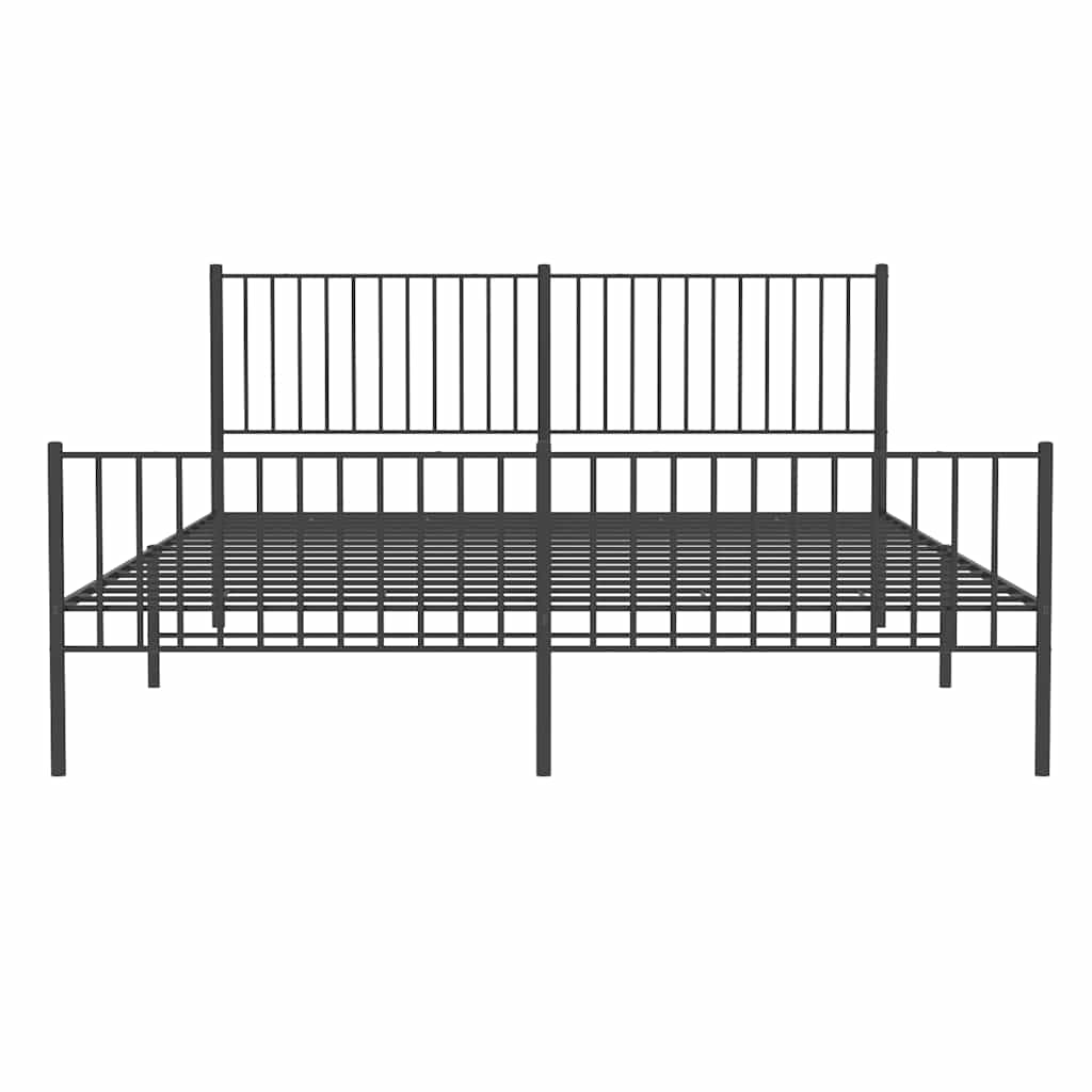 Metalni okvir kreveta uzglavlje i podnožje crni 183x213 cm