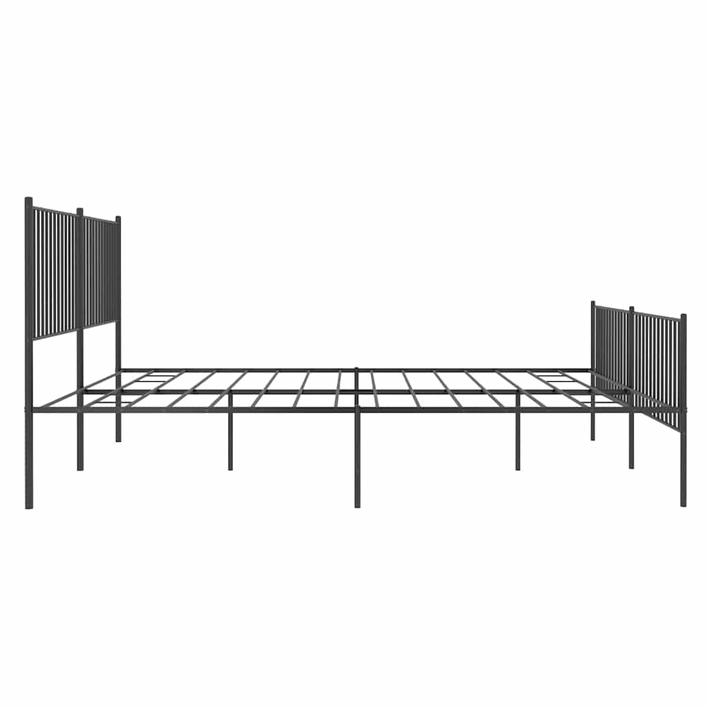 Metalni okvir kreveta uzglavlje i podnožje crni 193x203 cm