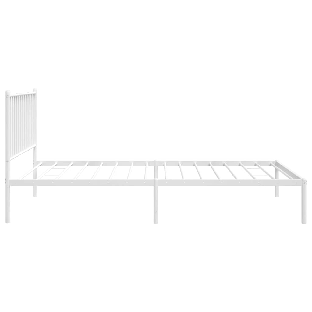 Metalni okvir za krevet s uzglavljem bijeli 107x203 cm