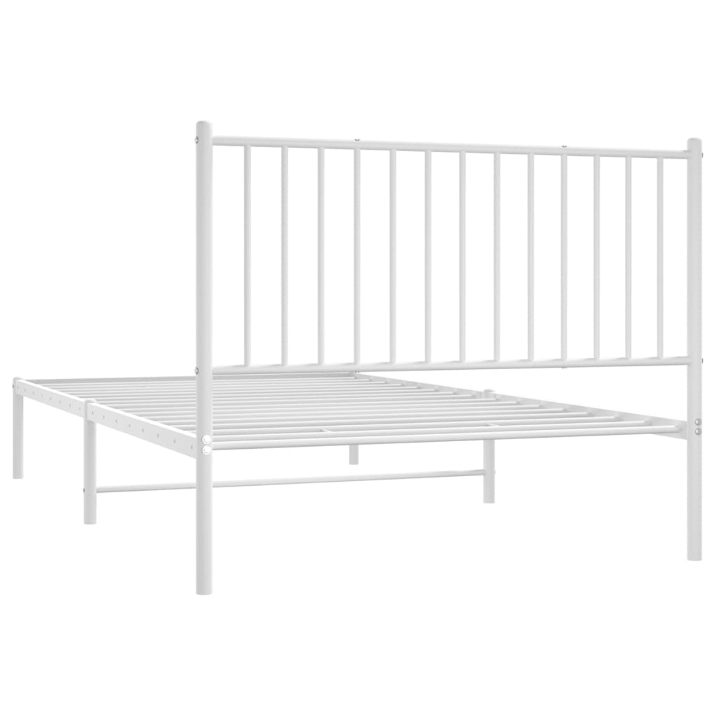 Metalni okvir za krevet s uzglavljem bijeli 107x203 cm