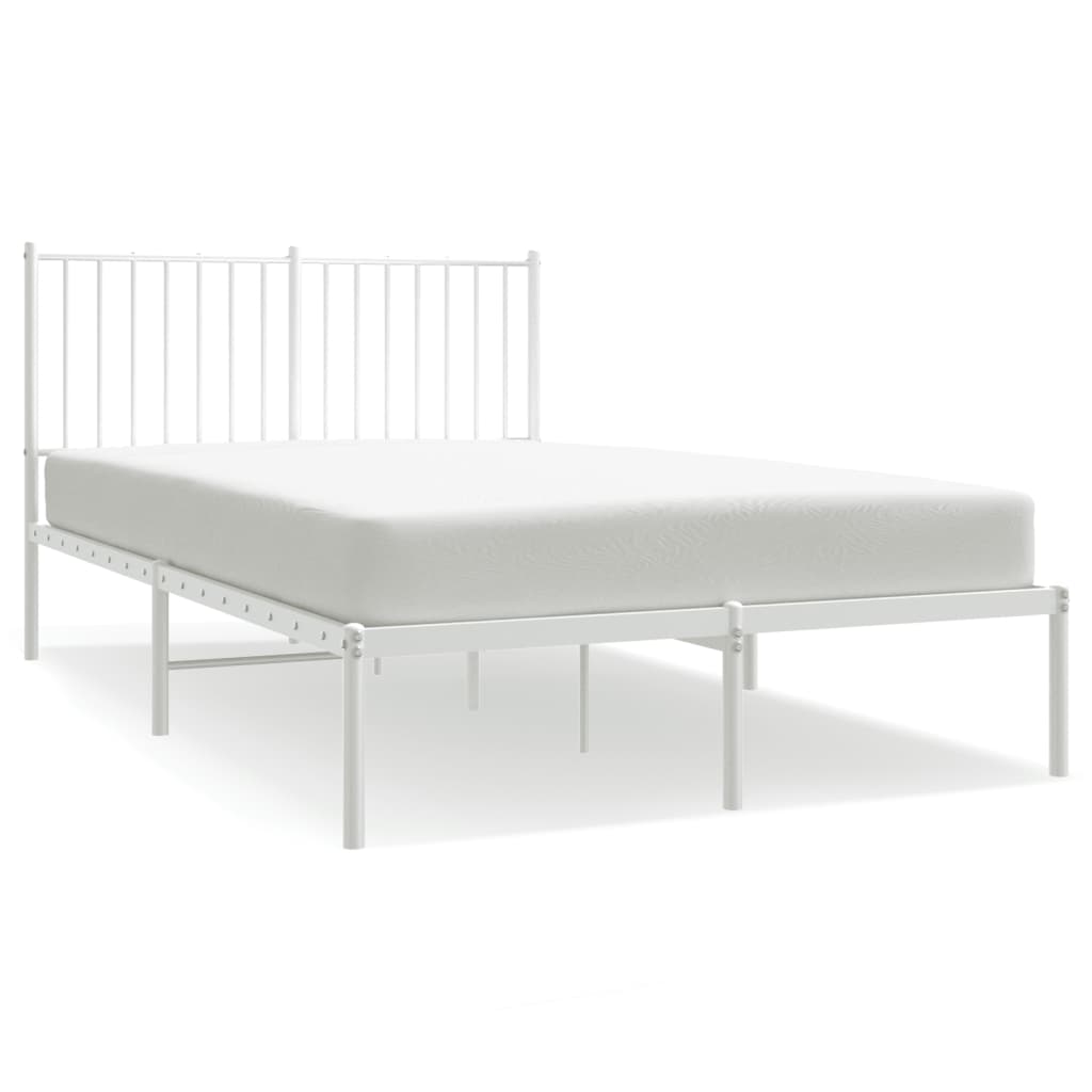 Metalni okvir za krevet s uzglavljem bijeli 120 x 190 cm