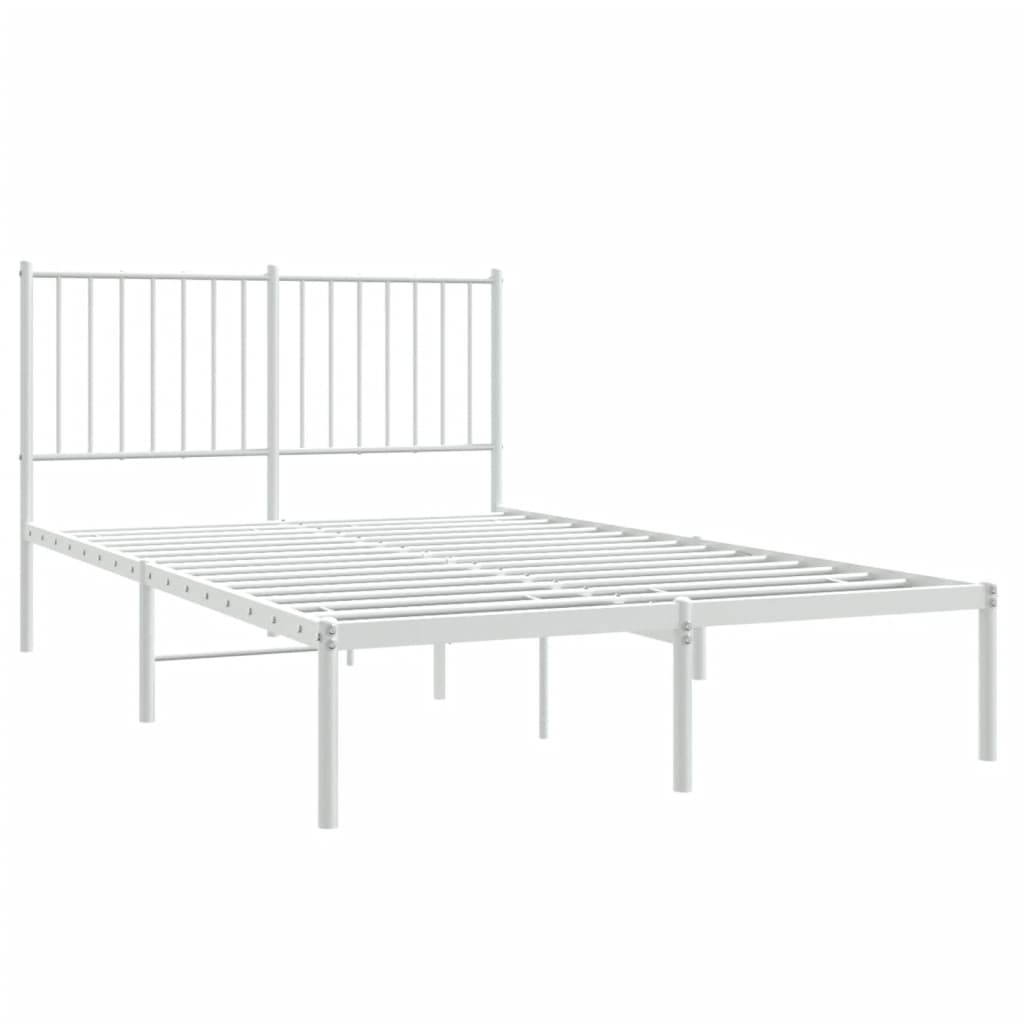 Metalni okvir za krevet s uzglavljem bijeli 120 x 190 cm