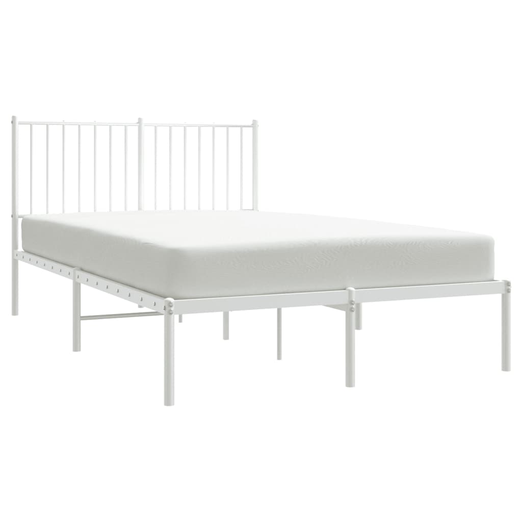 Metalni okvir za krevet s uzglavljem bijeli 120 x 190 cm