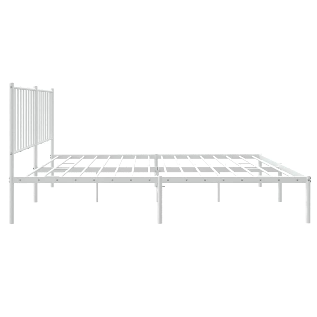 Metalni okvir za krevet s uzglavljem bijeli 140 x 200 cm