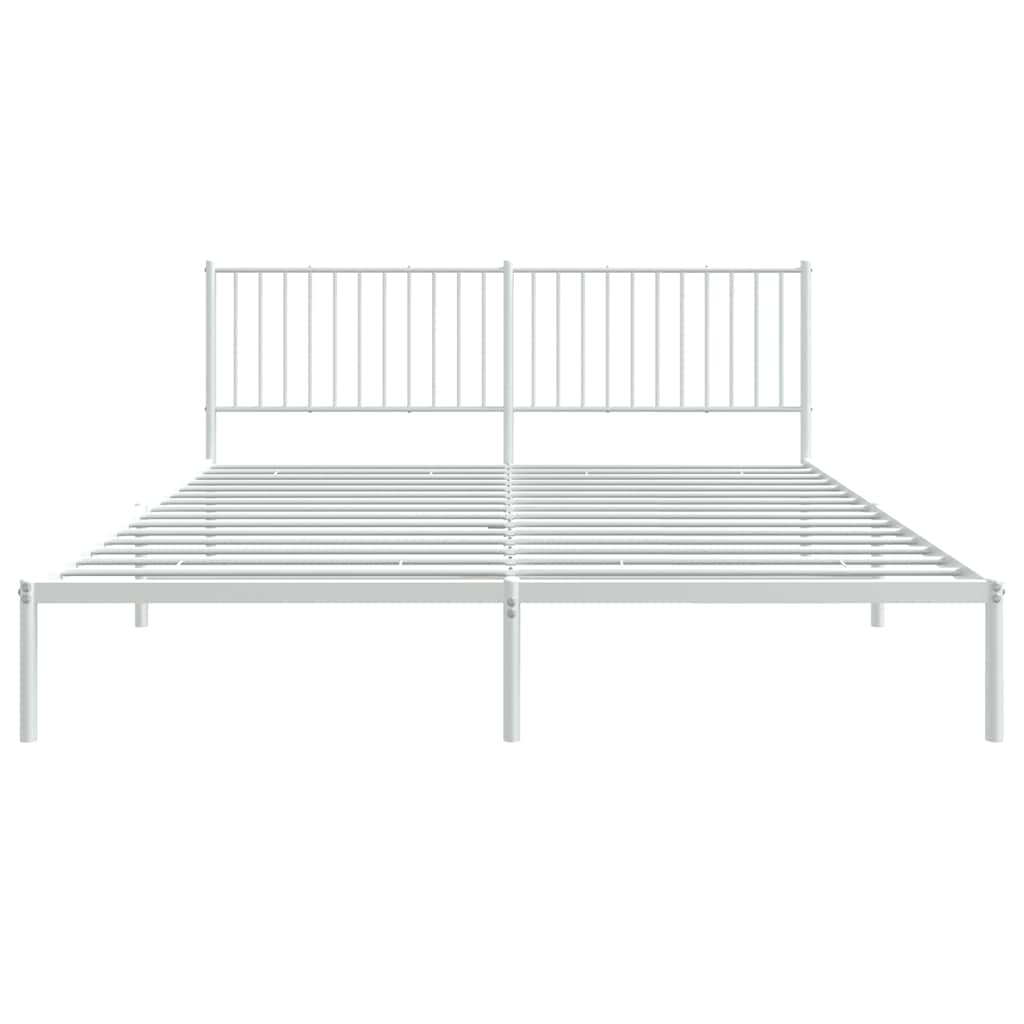 Metalni okvir za krevet s uzglavljem bijeli 183x213 cm