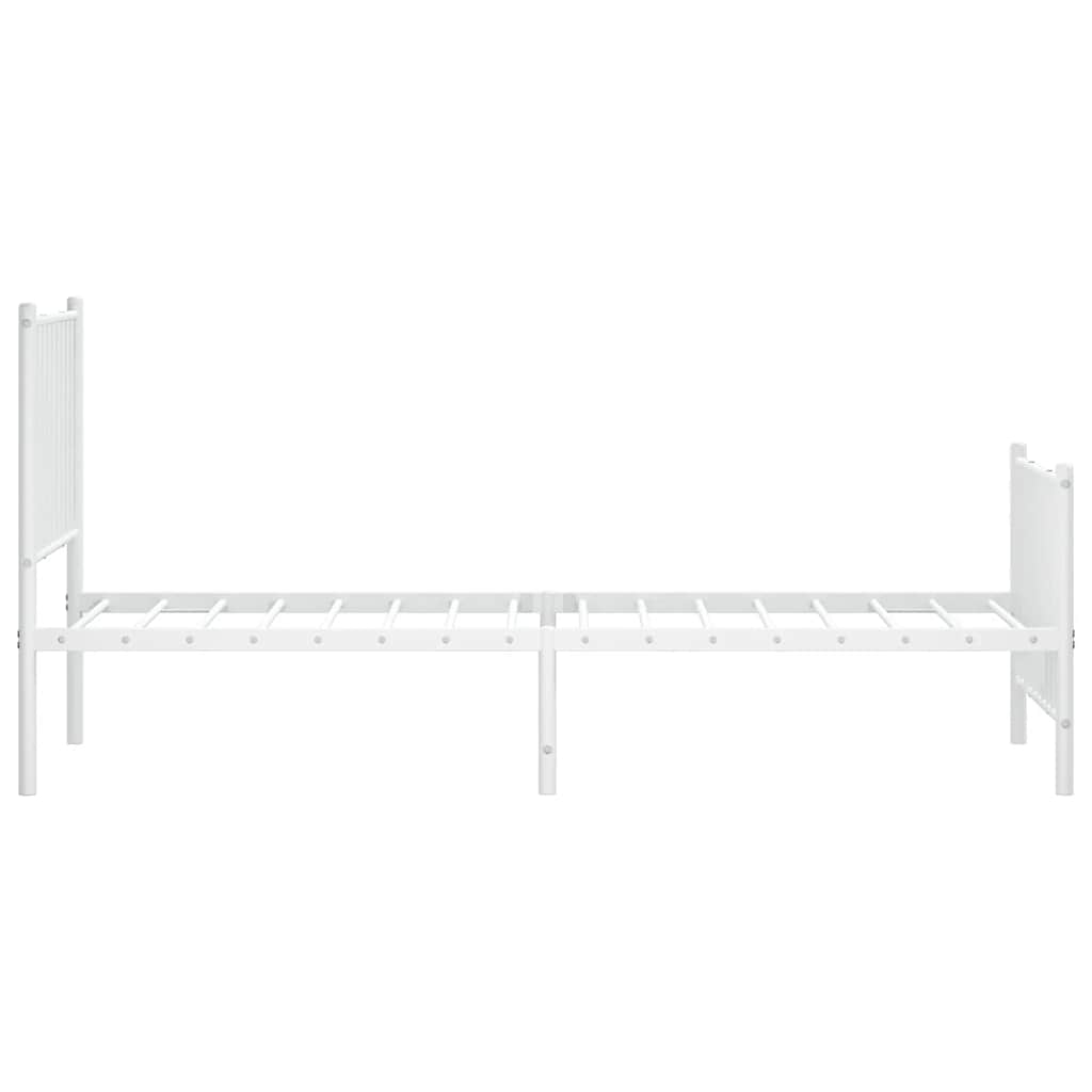 Metalni okvir kreveta uzglavlje i podnožje bijeli 80x200 cm
