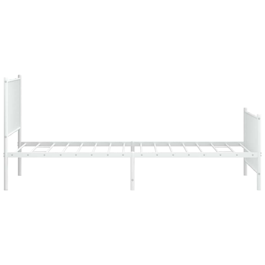 Metalni okvir kreveta uzglavlje i podnožje bijeli 100x200 cm
