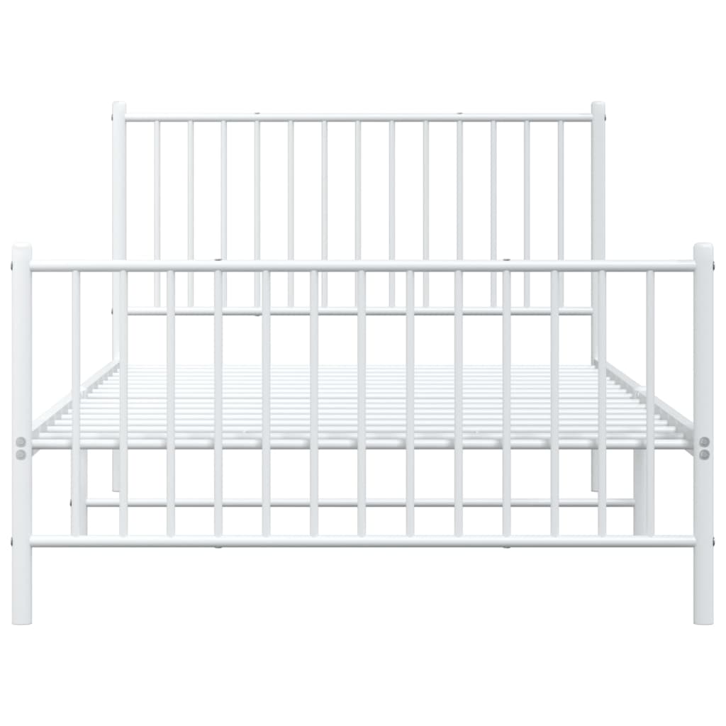 Metalni okvir kreveta uzglavlje i podnožje bijeli 107x203 cm