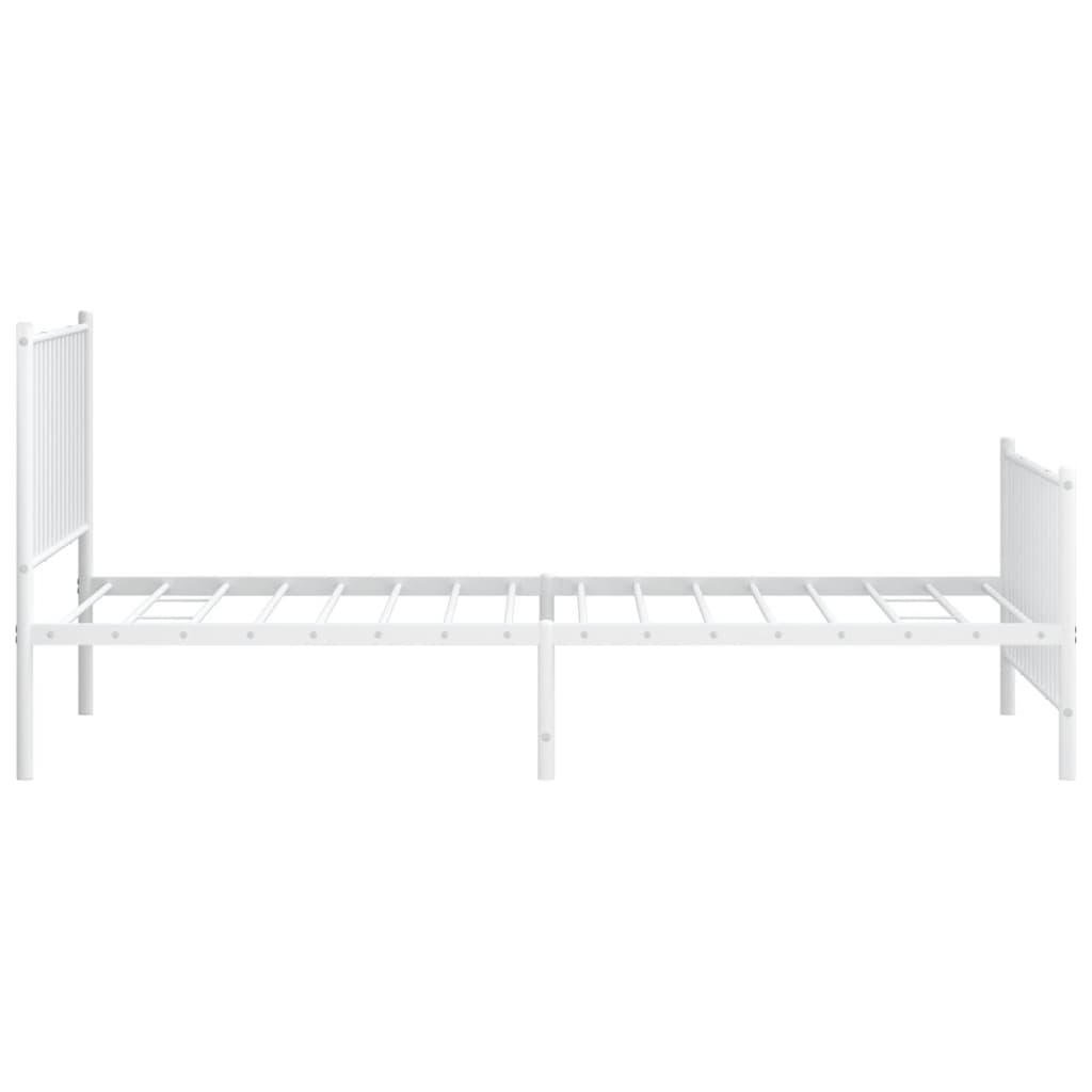 Metalni okvir kreveta uzglavlje i podnožje bijeli 107x203 cm