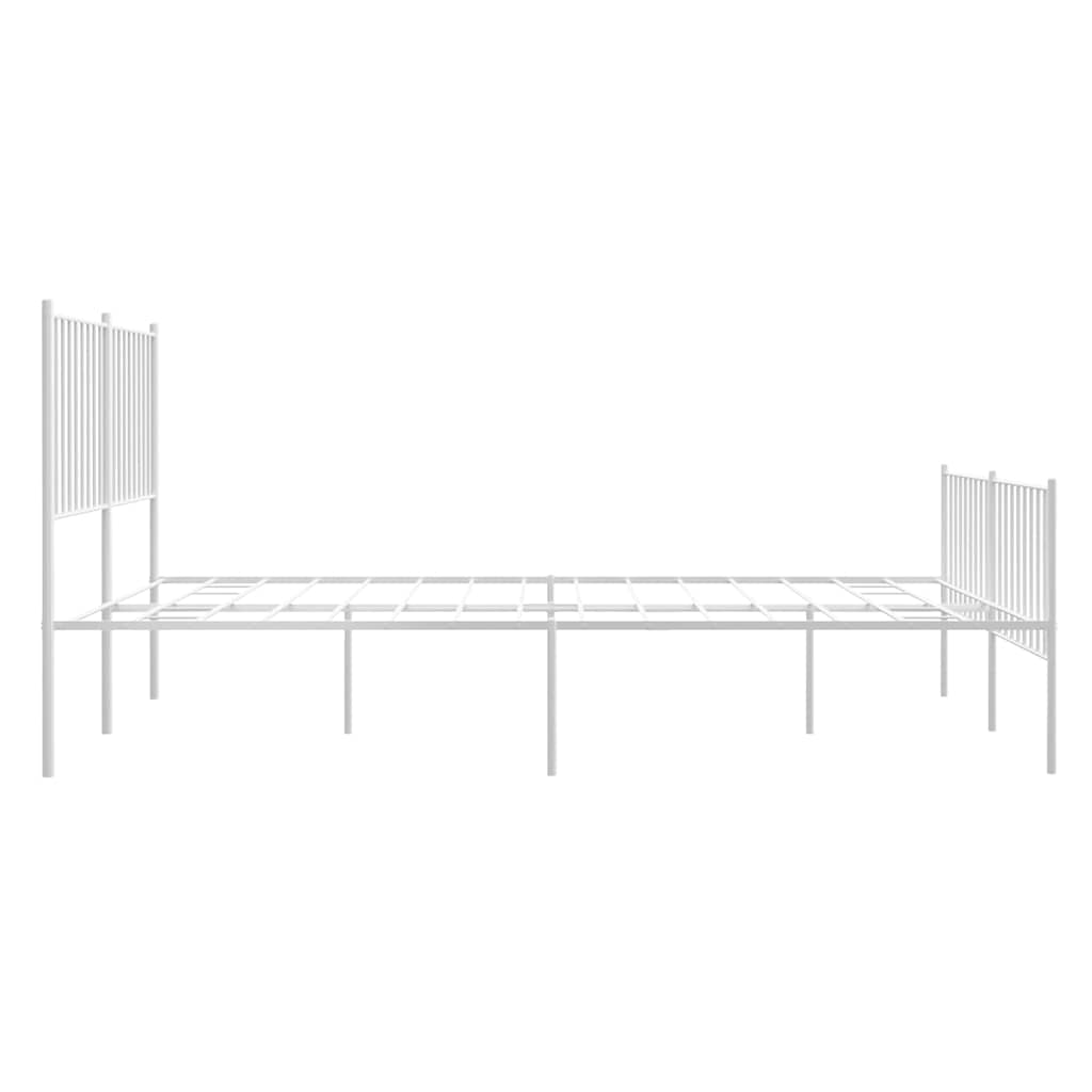 Metalni okvir kreveta uzglavlje i podnožje bijeli 135 x 190 cm