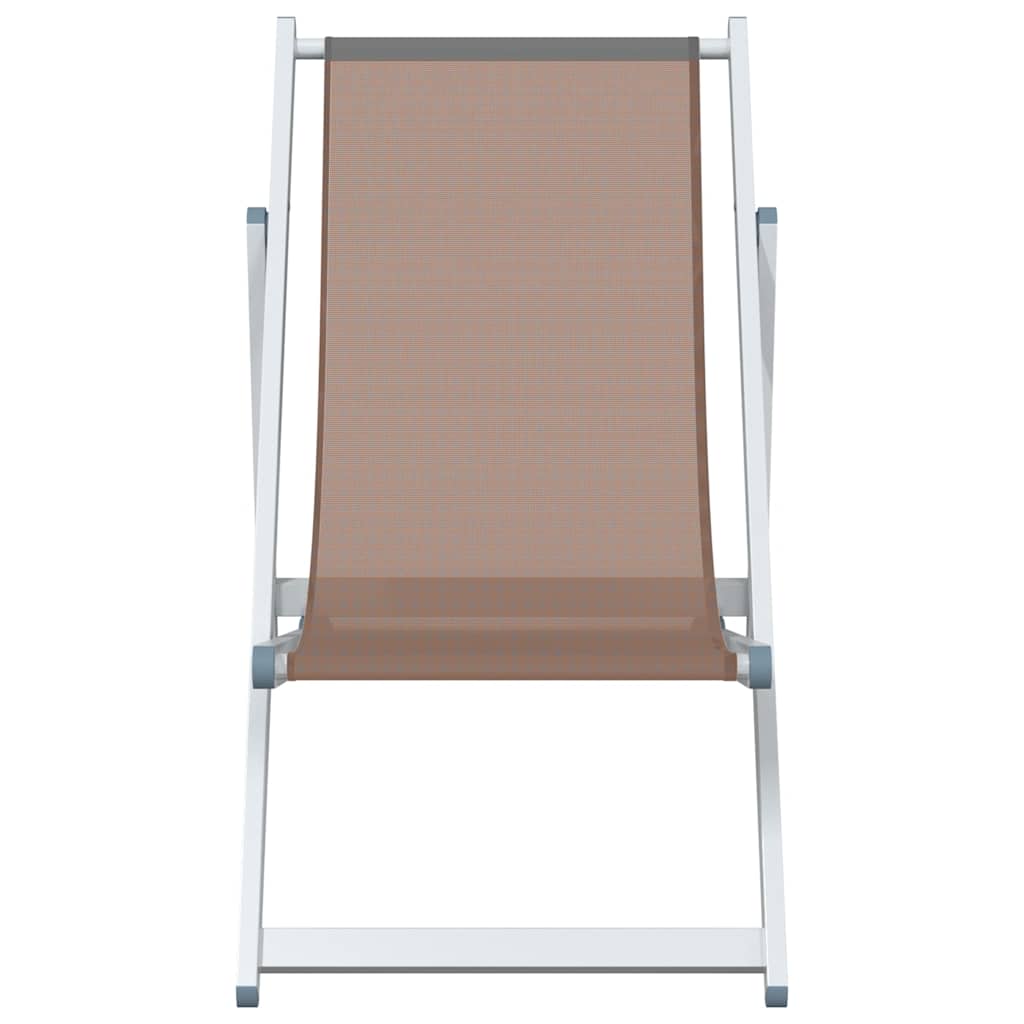 Sklopive stolice za plažu 2 kom smeđi od aluminija i tekstilena