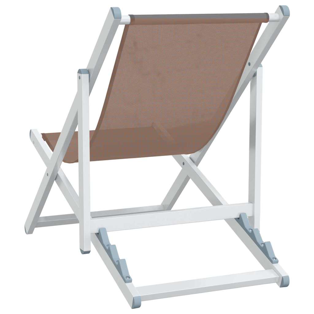 Sklopive stolice za plažu 2 kom smeđi od aluminija i tekstilena
