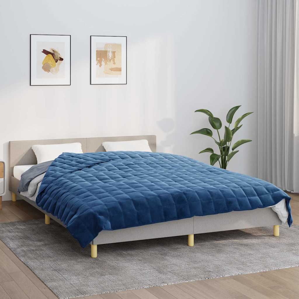 Teška deka plava 200x230 cm 9 kg od tkanine