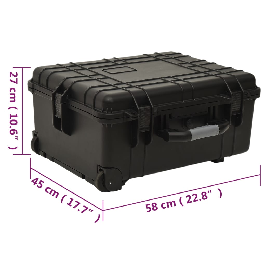 Kovčeg s kotačima crni 58 x 45 x 27 cm od PP-a