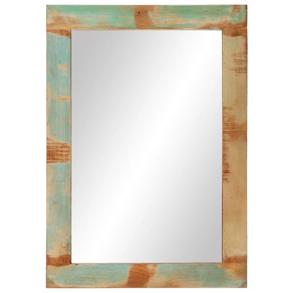 Ogledalo 70 x 50 cm od masivnog obnovljenog drva i stakla