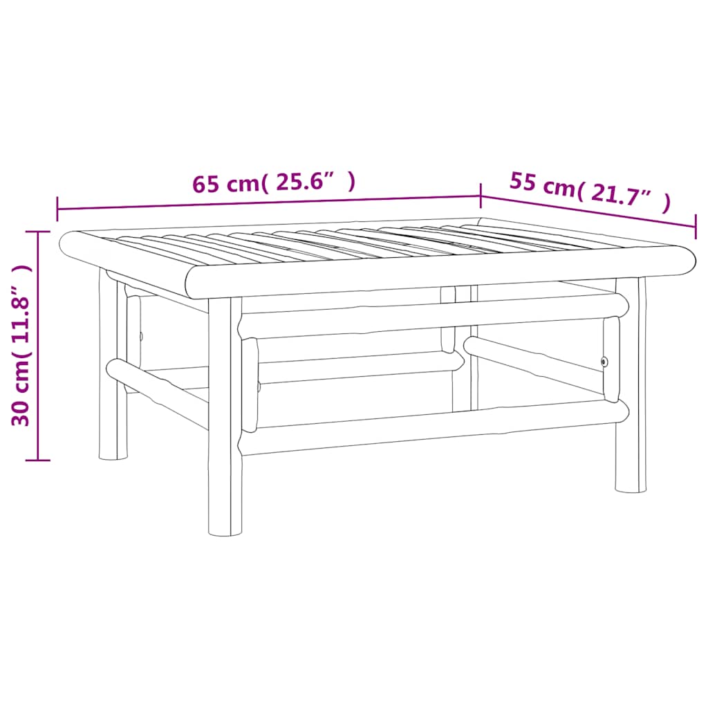 Vrtni stol od bambusa 65 x 55 x 30 cm