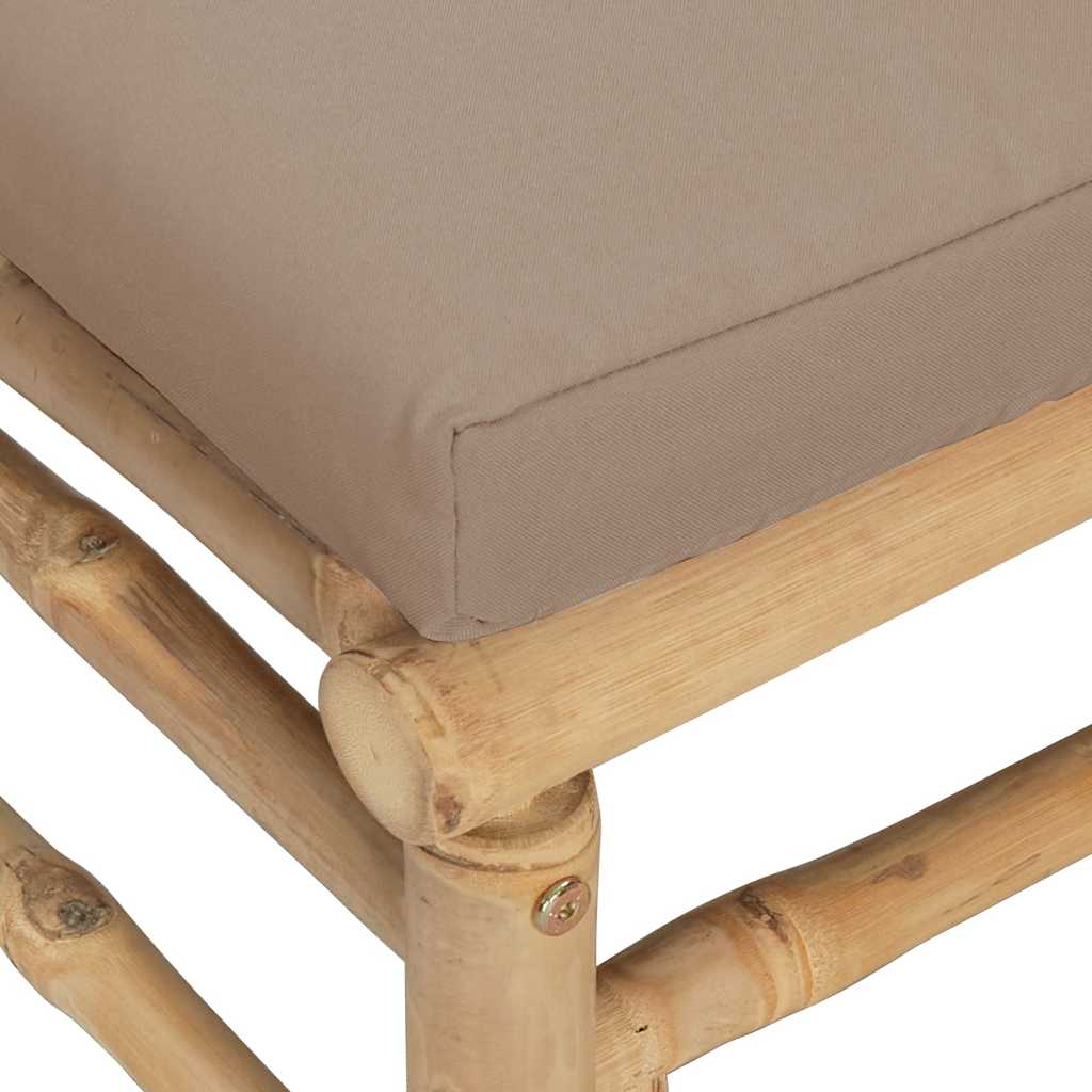 Kutna vrtna sofa od bambusa sa smeđesivim jastucima