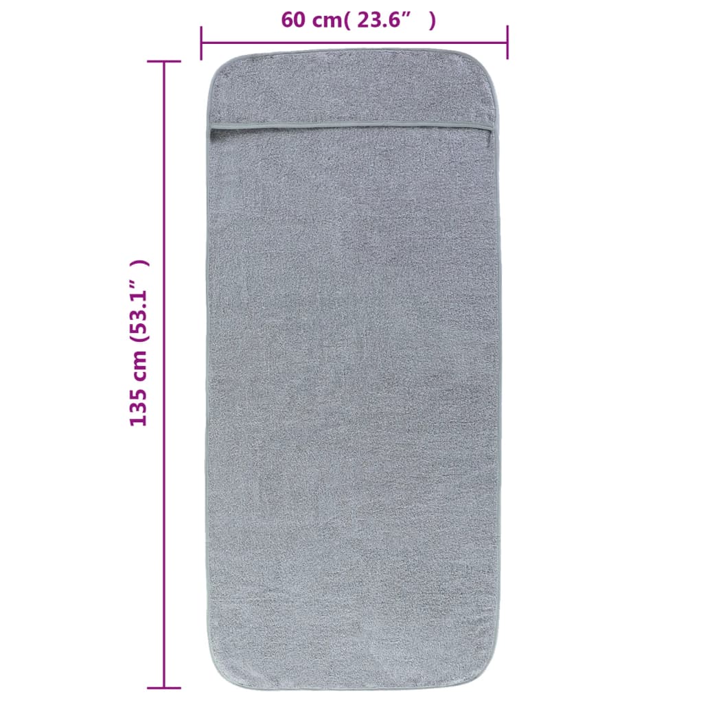 Ručnici za plažu 2 kom sivi 60 x 135 cm od tkanine 400 GSM