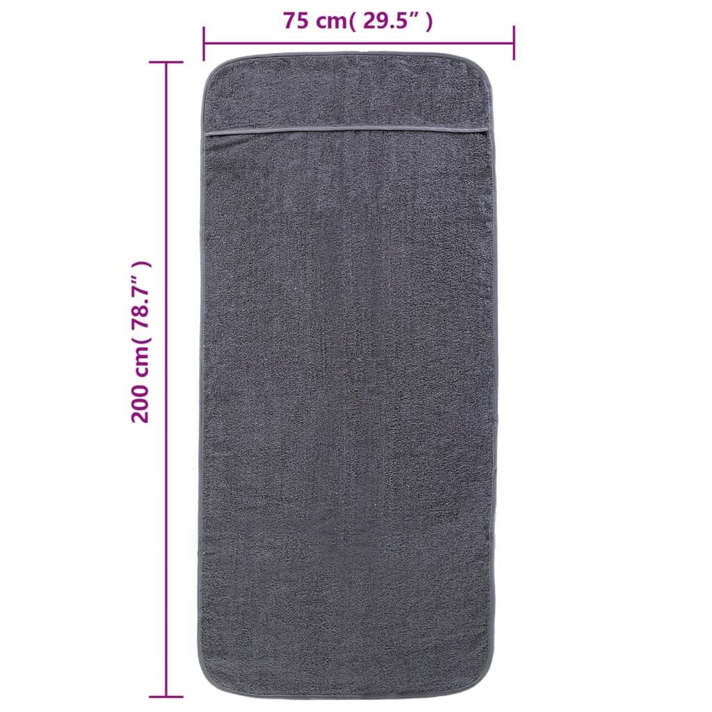 Ručnici za plažu 2 kom antracit 75 x 200 cm od tkanine 400 GSM