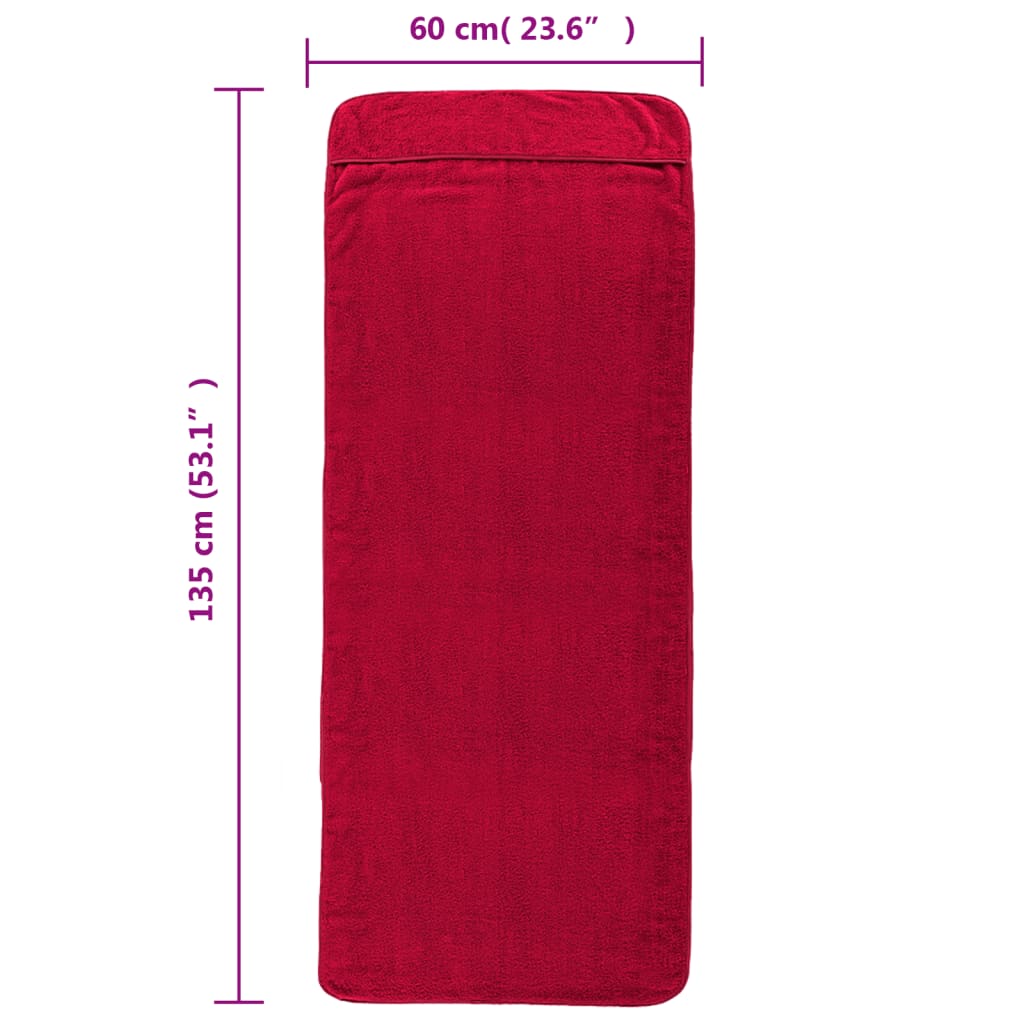 Ručnici za plažu 2 kom bordo 60 x 135 cm od tkanine 400 GSM