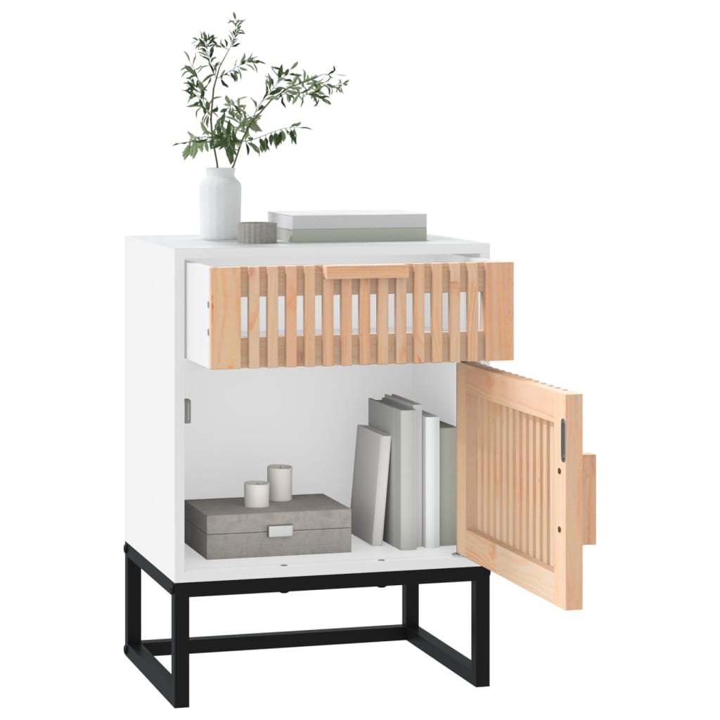 Noćni ormarići 2 kom bijeli 40 x 30 x 55,5 cm od drva i željeza