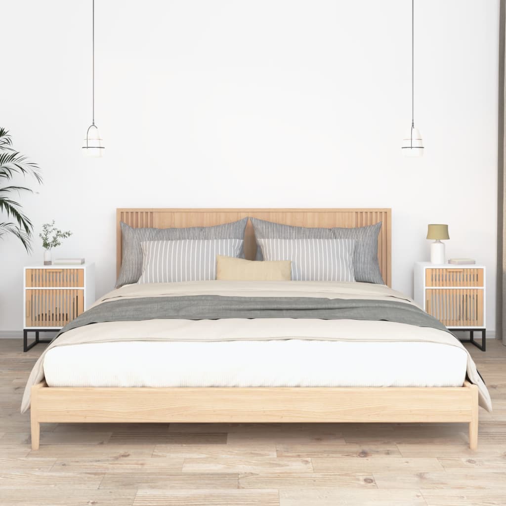 Noćni ormarići 2 kom bijeli 40 x 30 x 55,5 cm od drva i željeza