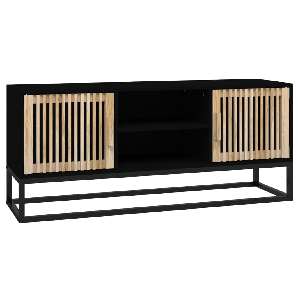 TV ormarić crni 105x30x45 cm od konstruiranog drva i željeza