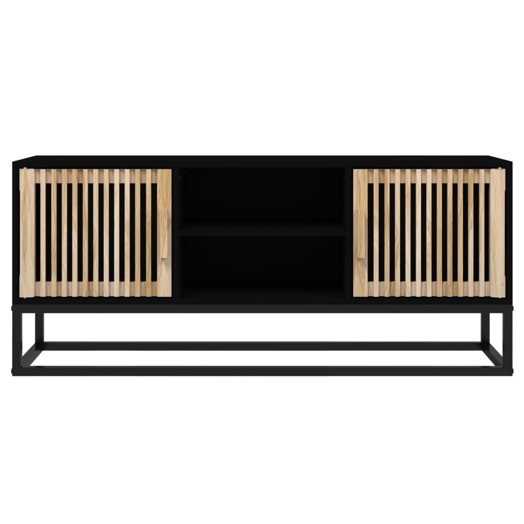 TV ormarić crni 105x30x45 cm od konstruiranog drva i željeza