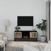 TV ormarić crni 105x30x45 cm od konstruiranog drva i željeza