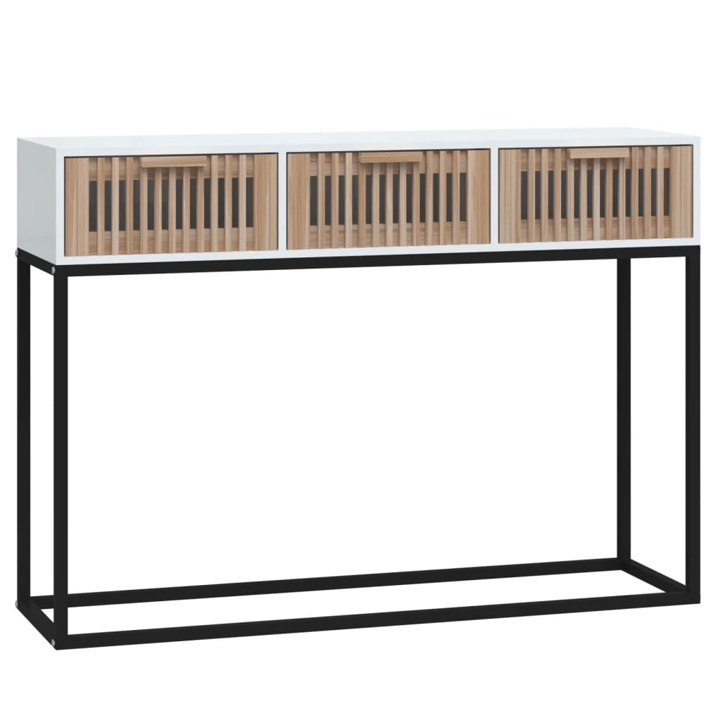 Konzolni stol bijeli 105x30x75 cm konstruirano drvo i željezo