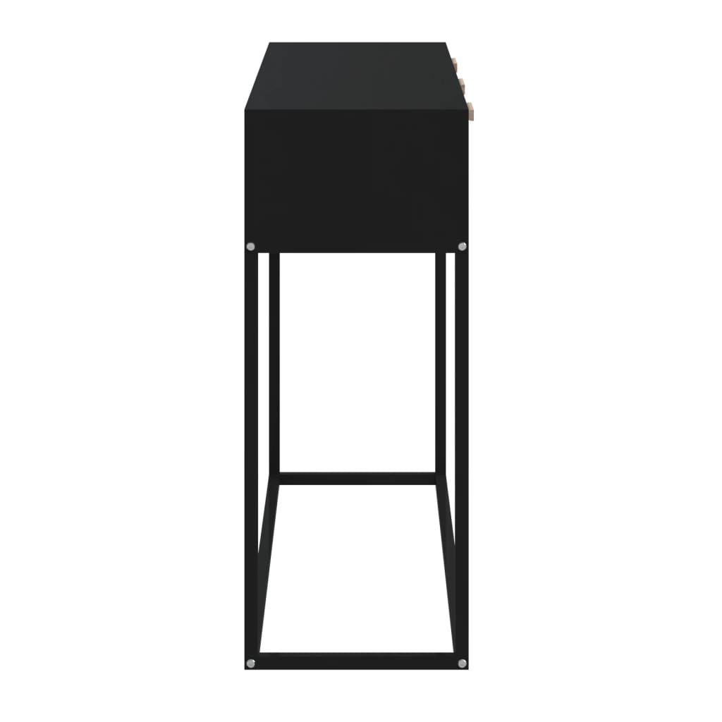 Konzolni stol crni 105x30x75 cm od konstruiranog drva i željeza