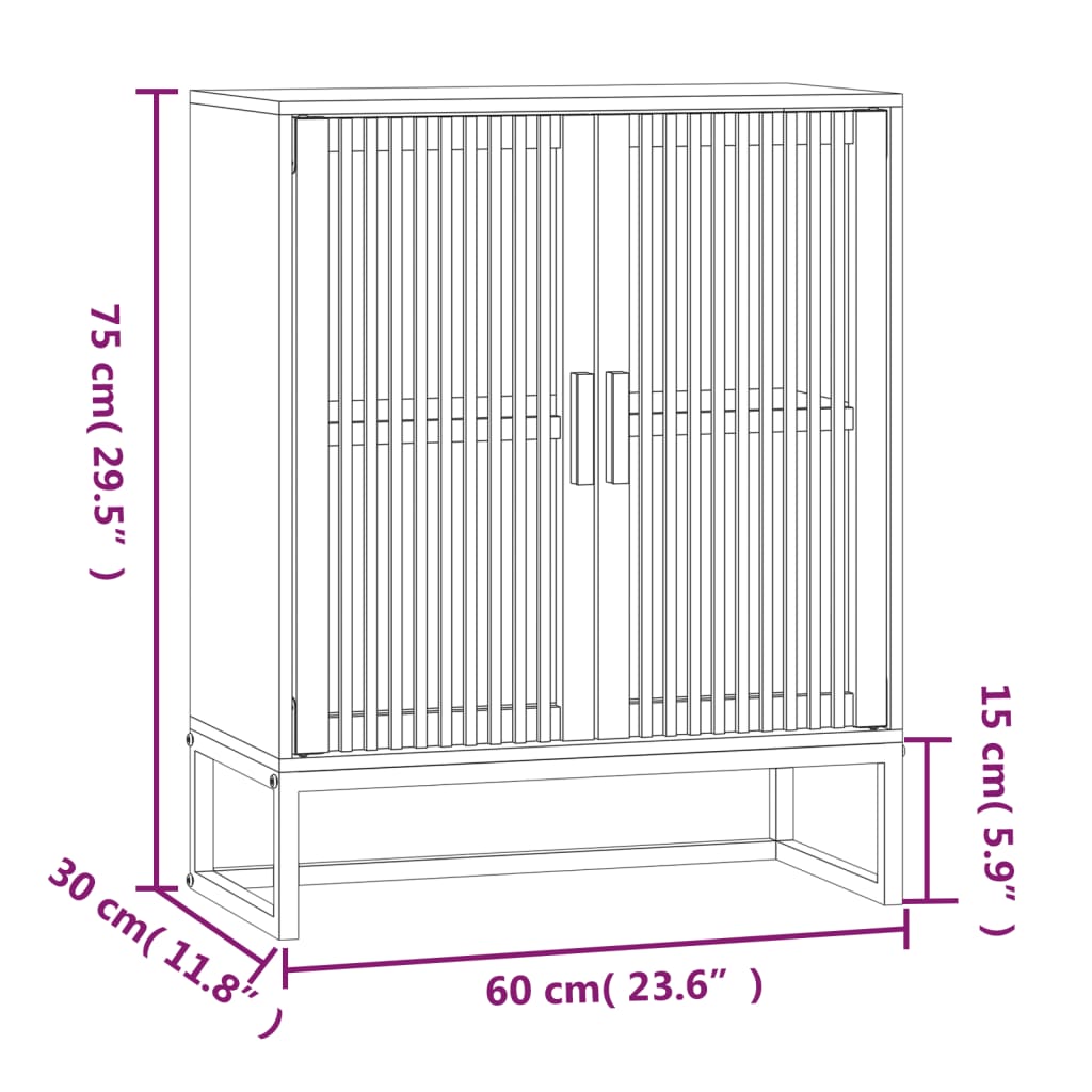 Komoda crna 60 x 30 x 75 cm od konstruiranog drva
