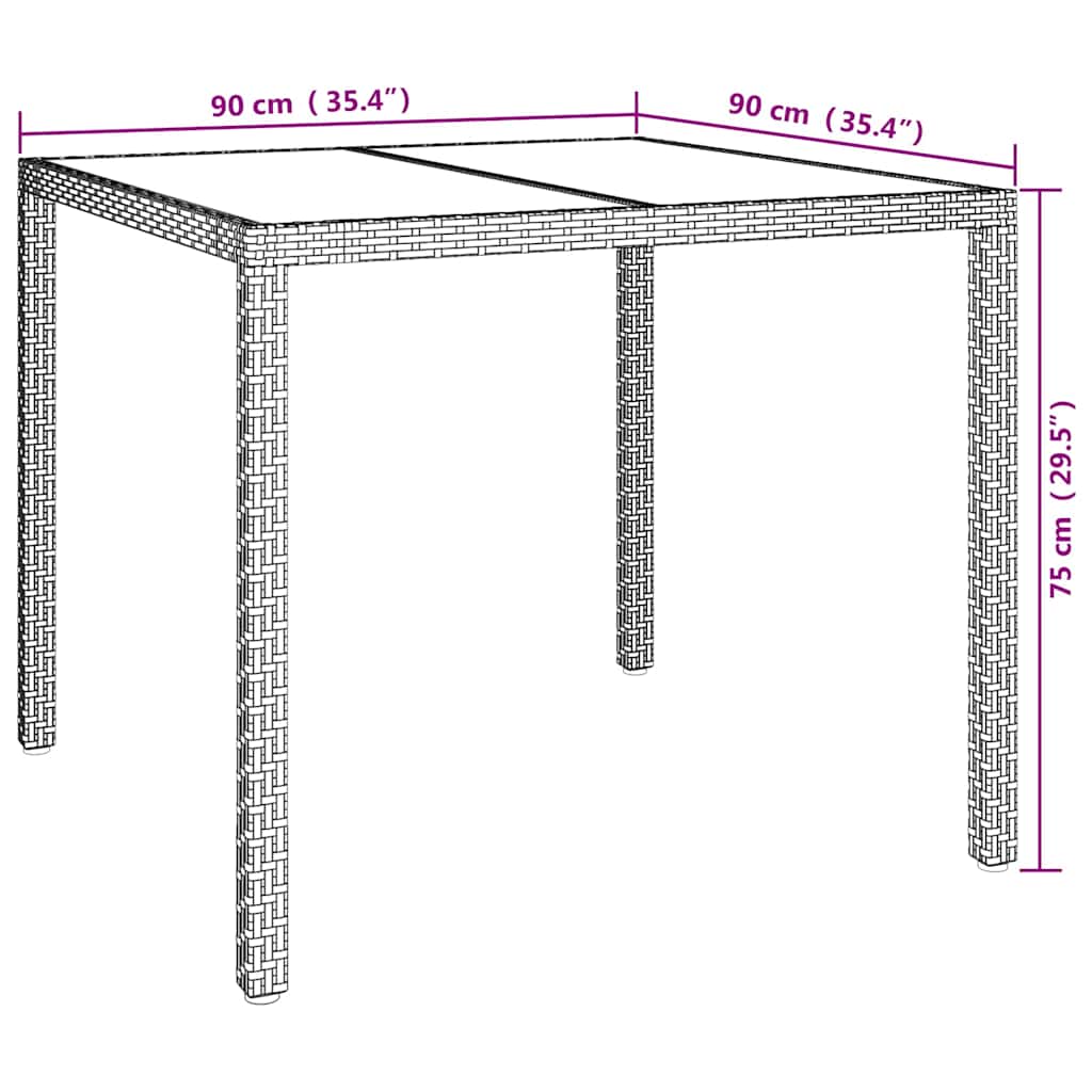 Stol za vrt Siva 90 x 90 x 75 cm poliratan
