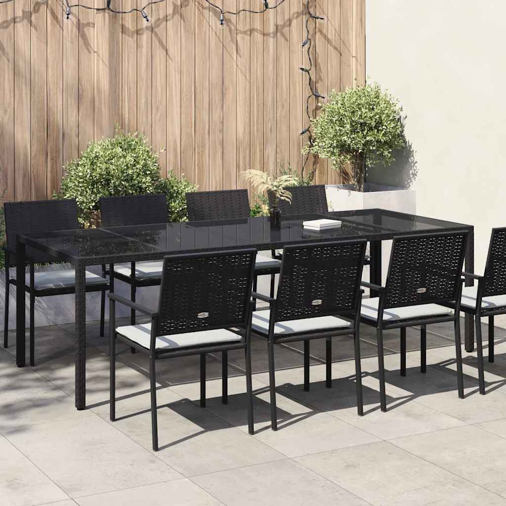 Stol za vrt Čista crna 250 x 100 x 75 cm poliratan