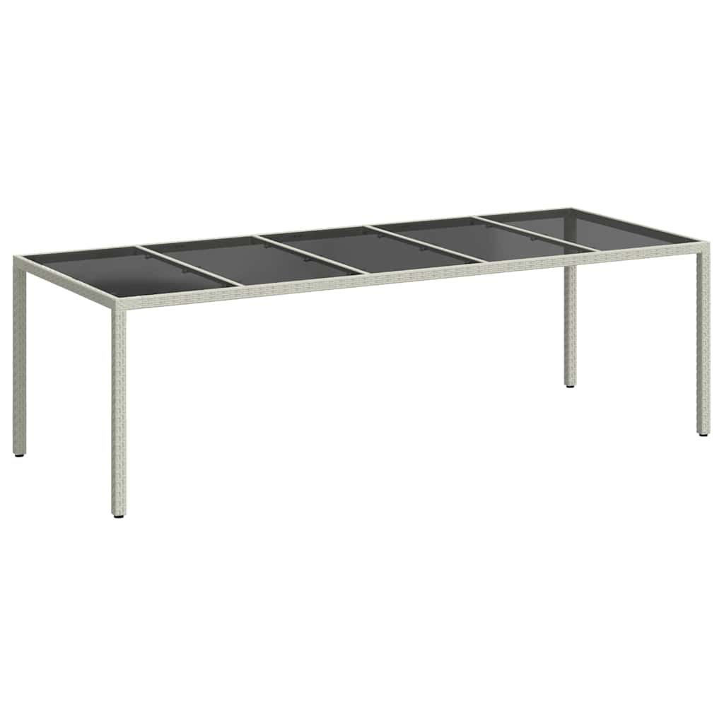 Vrtni stol bijeli 250x100x75 cm od poliratana i kaljenog stakla