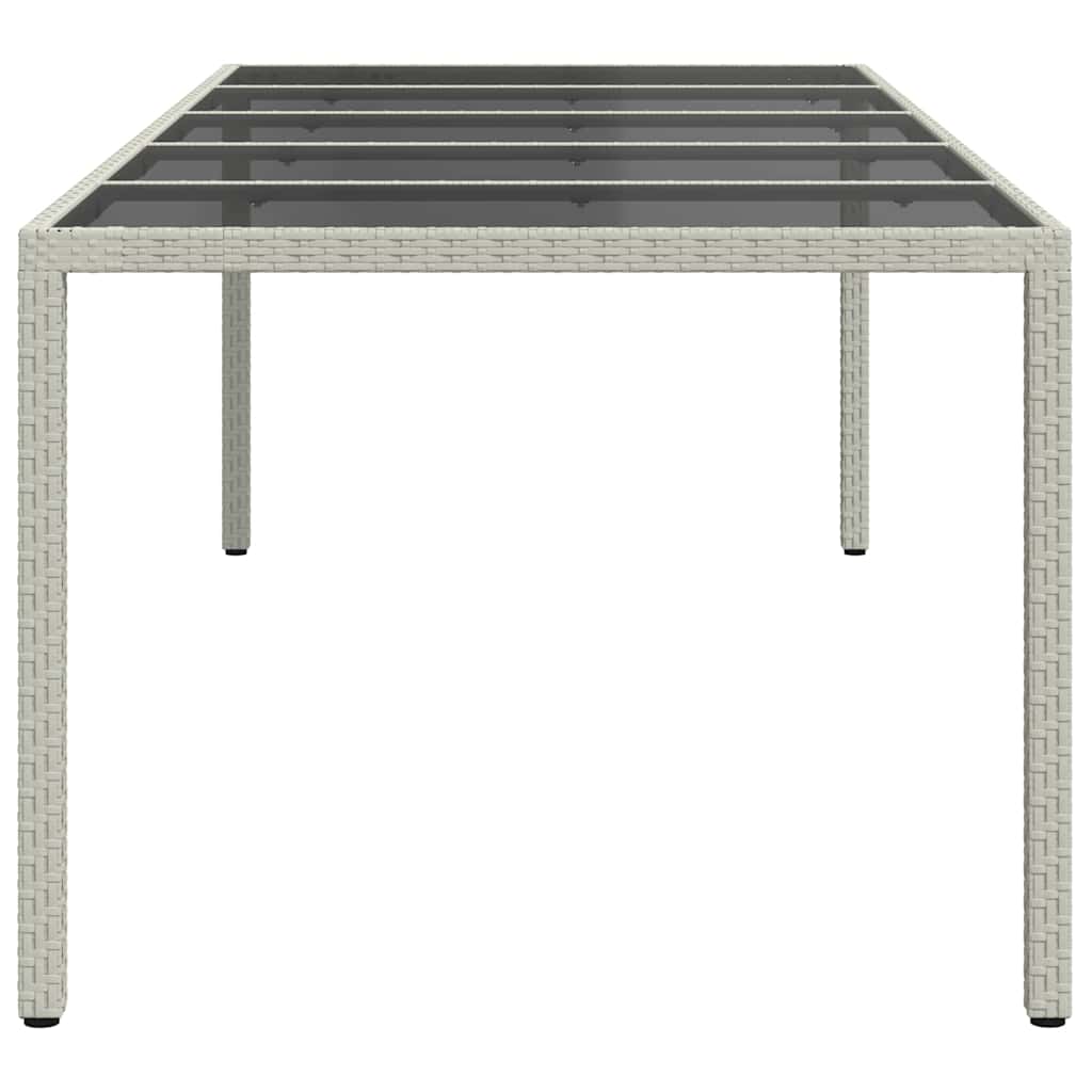 Vrtni stol bijeli 250x100x75 cm od poliratana i kaljenog stakla