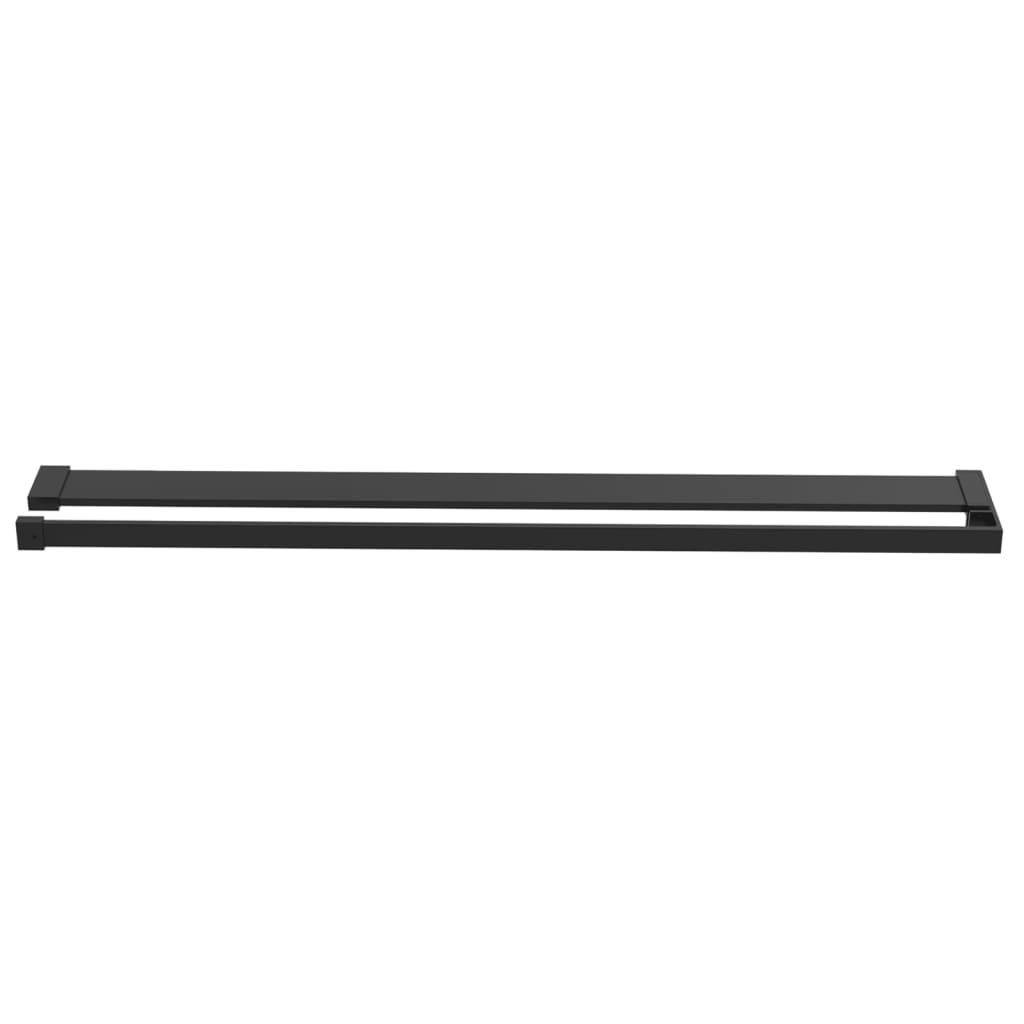 Polica za stijenku tuš-kabine crna 90 cm aluminijska