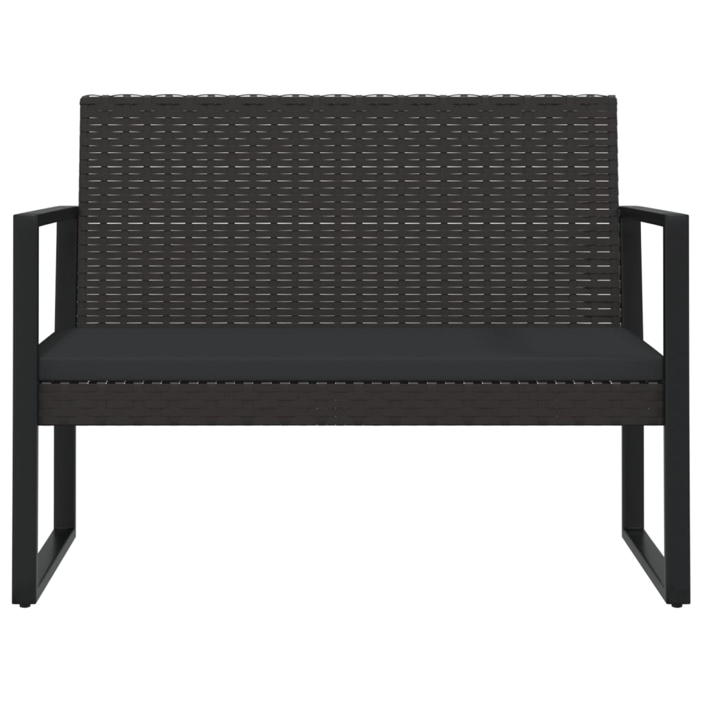 Vrtna klupa s jastucima crna 106 cm od poliratana