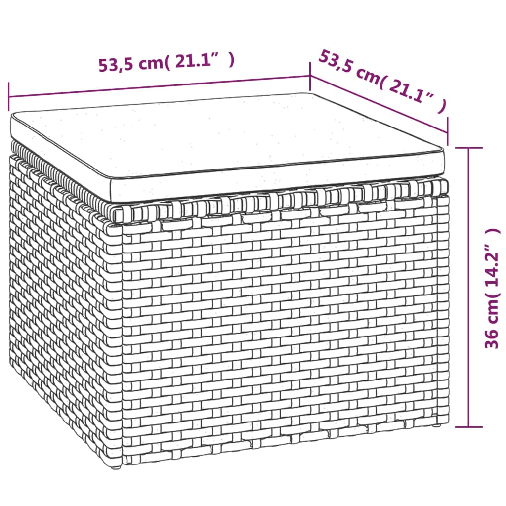 3-dijelna vrtna garnitura od poliratana s jastucima siva
