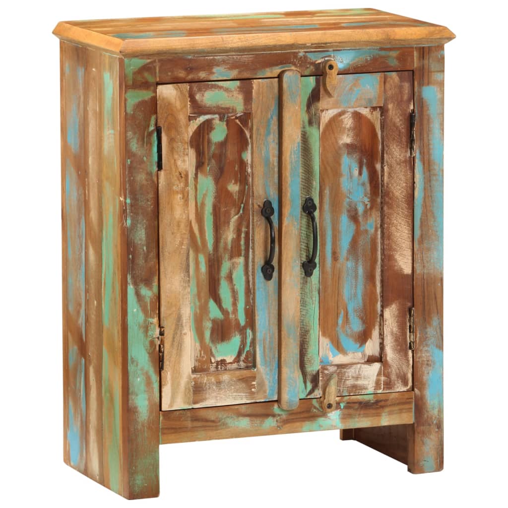 Komoda s 2 vratima 55 x 30 x 70 cm od masivnog obnovljenog drva