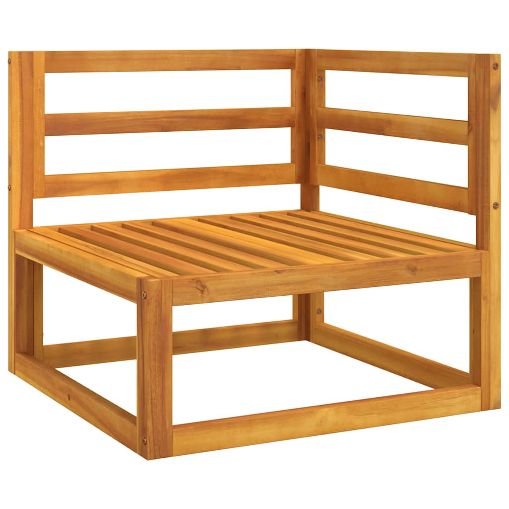 Modularna kutna sofa sa smeđesivim jastucima od bagremovog drva