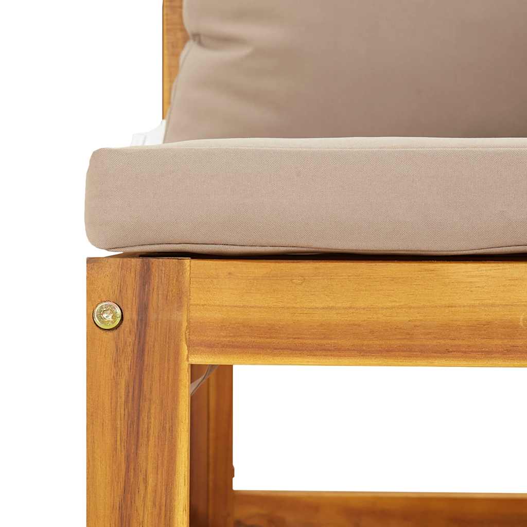 Modularna kutna sofa sa smeđesivim jastucima od bagremovog drva