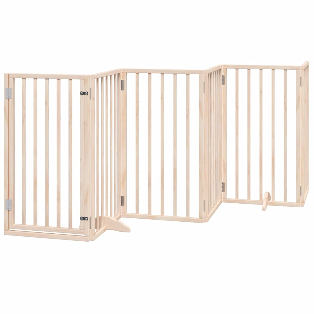 Vrata za pse s vratima sklopiva 6 panela 300 cm drvo topole