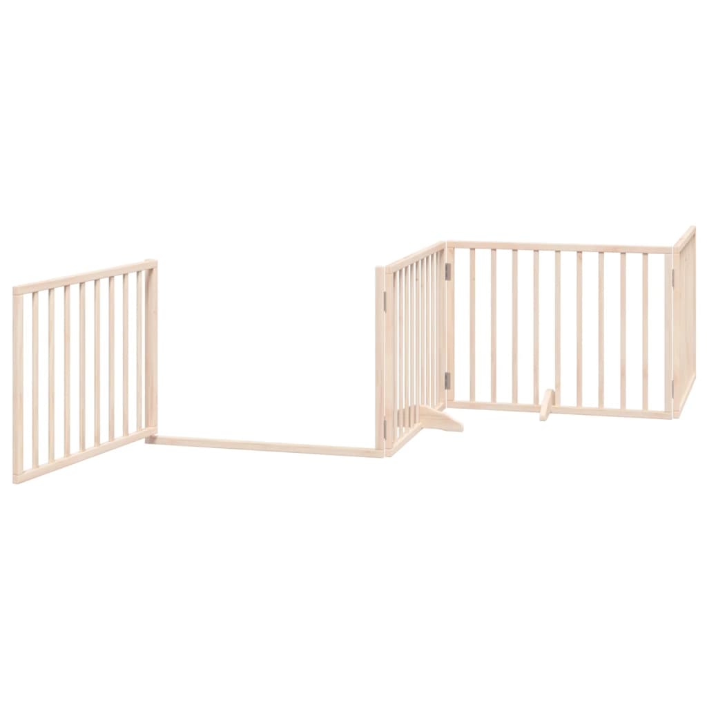 Vrata za pse s vratima sklopiva 4 panela 320 cm drvo topole